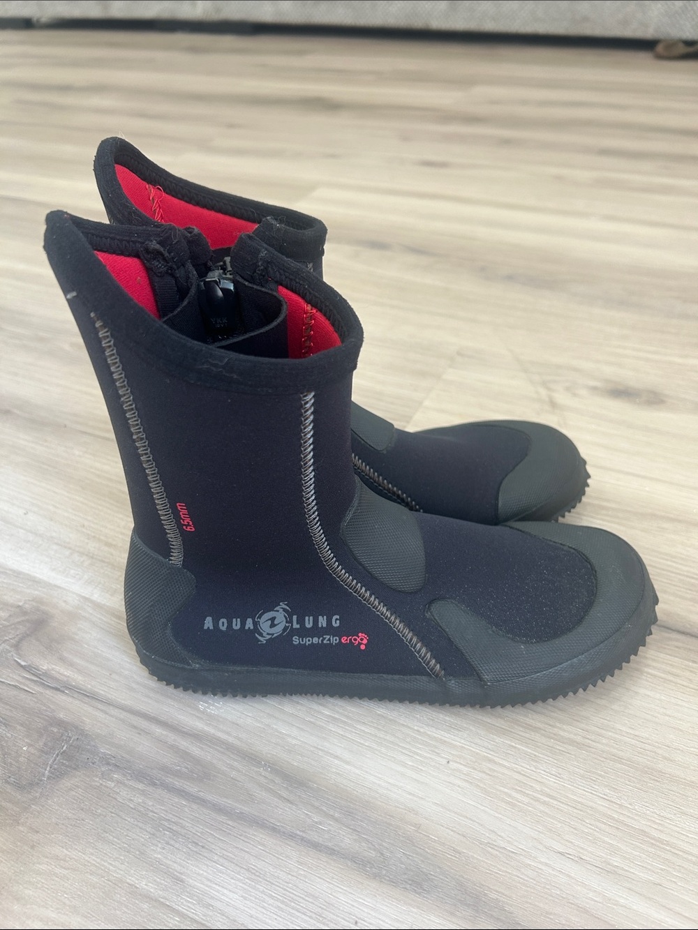 Aqua Lung SuperZip Ergo Neoprene Scuba Diving Booties Black Size 9